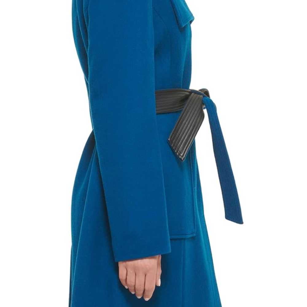 Cole haan women’s belted coat size 8 teal blue - image 4