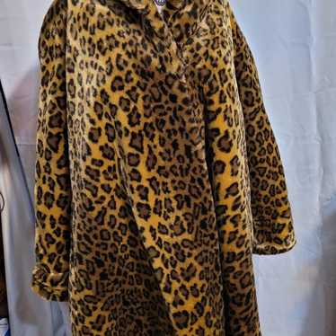Vintage Faux fur animal print coat