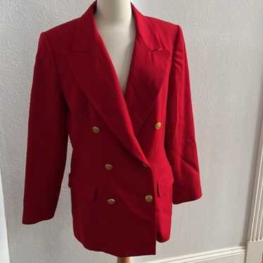 Talbots Red Double Breasted Blazer Jacket Size 8 - image 1