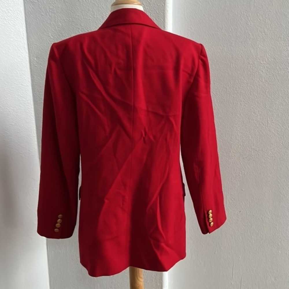 Talbots Red Double Breasted Blazer Jacket Size 8 - image 3