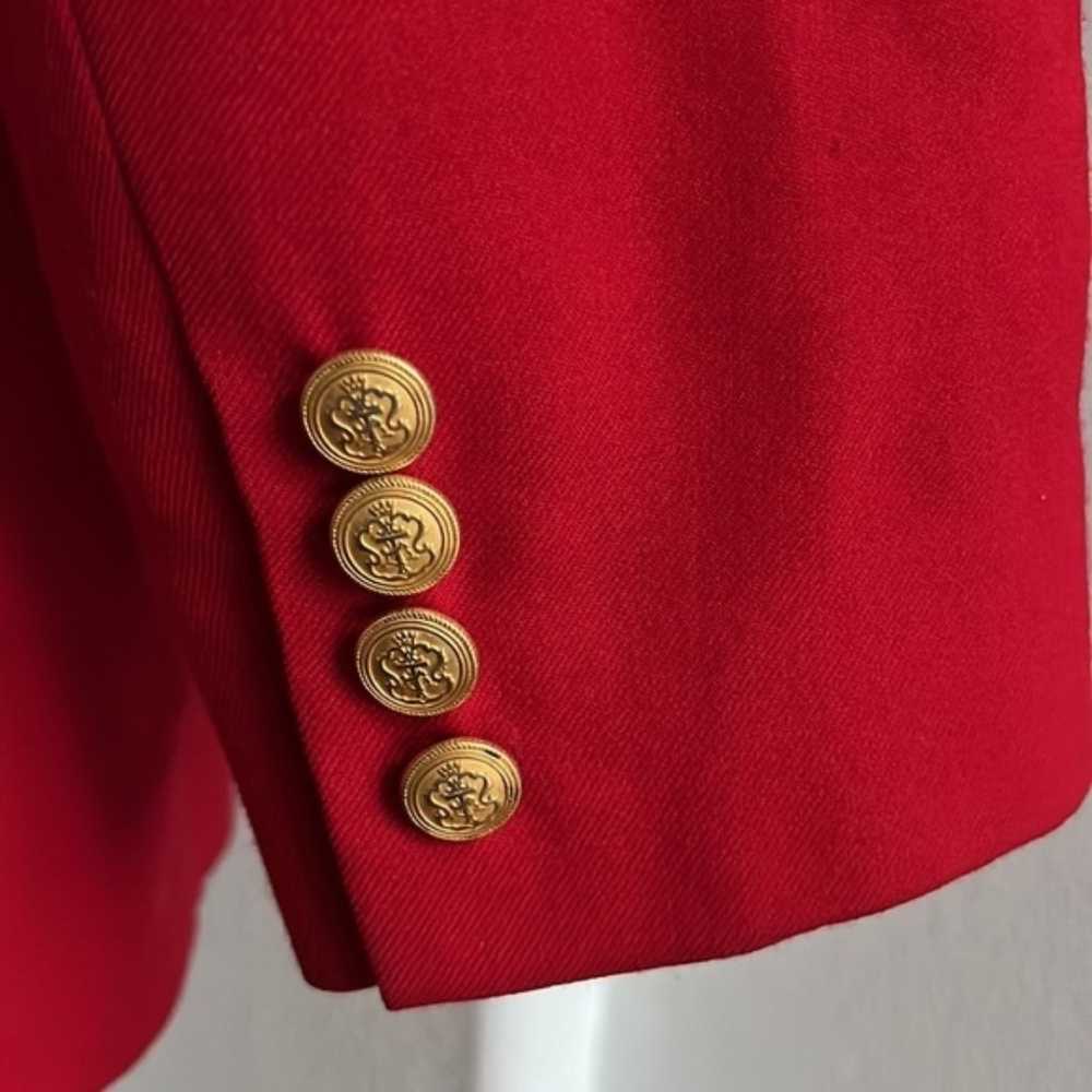 Talbots Red Double Breasted Blazer Jacket Size 8 - image 4