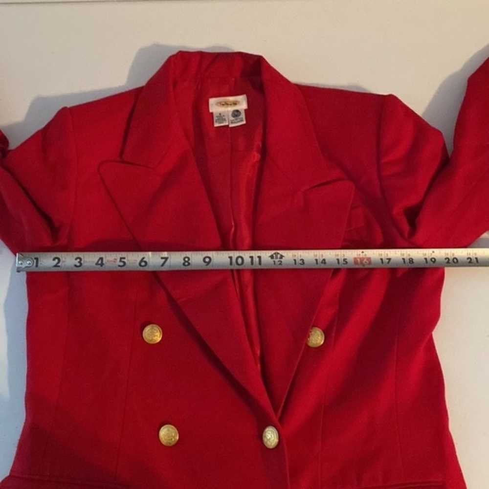 Talbots Red Double Breasted Blazer Jacket Size 8 - image 5