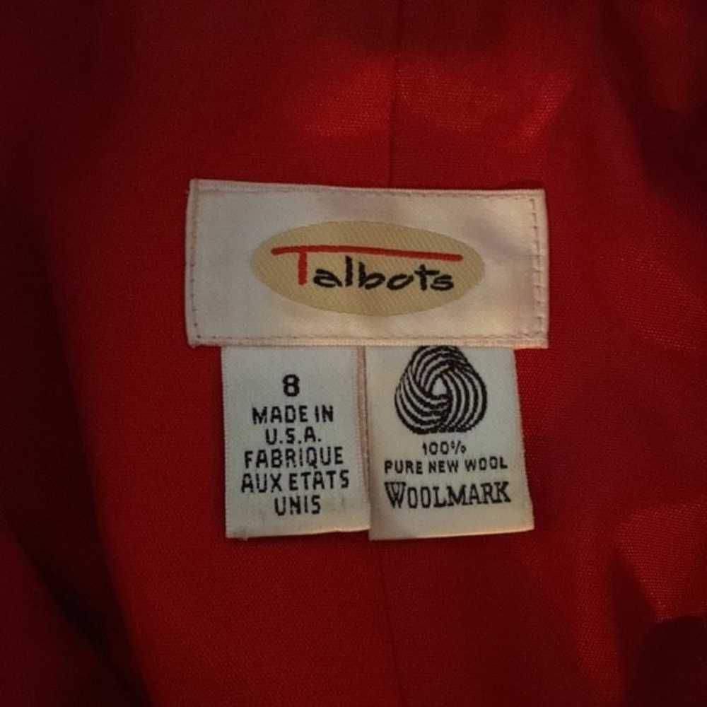 Talbots Red Double Breasted Blazer Jacket Size 8 - image 8