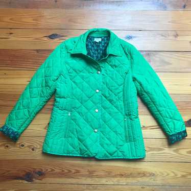 Crown & Ivy Kelly Green and Navy Quilted Jacket, E