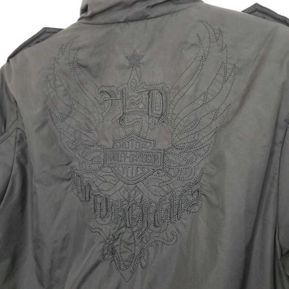 Harley Davidson Coat Embroidered Black - image 2