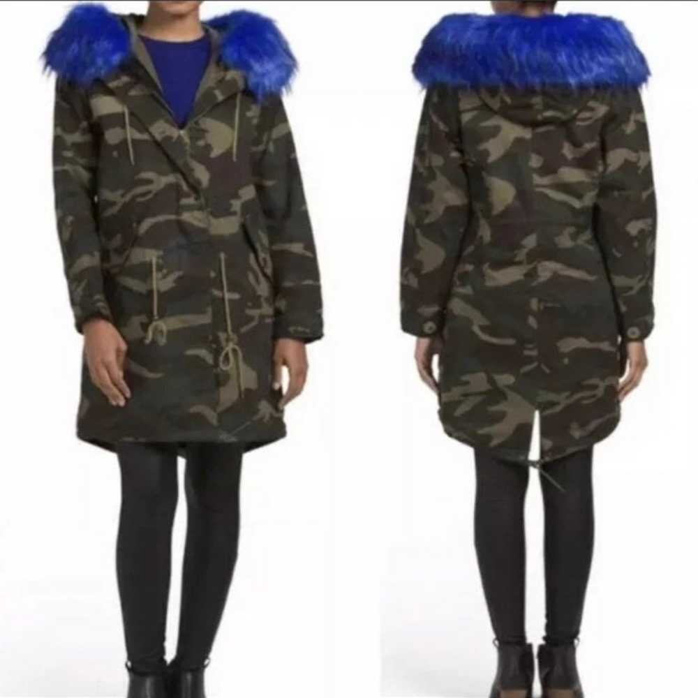 Peri Luxe Camo Anorak with Blue Fur - image 1