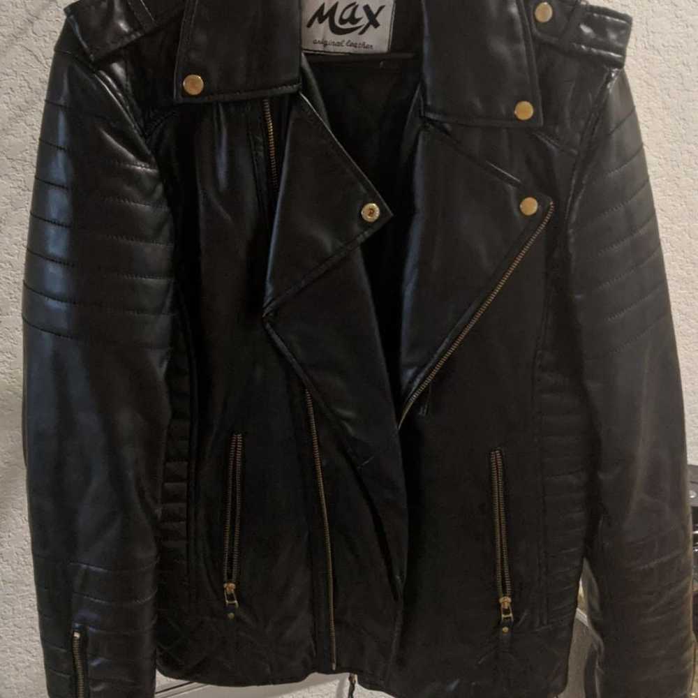 Mens Synthetic Leather Biker Jacket - image 2