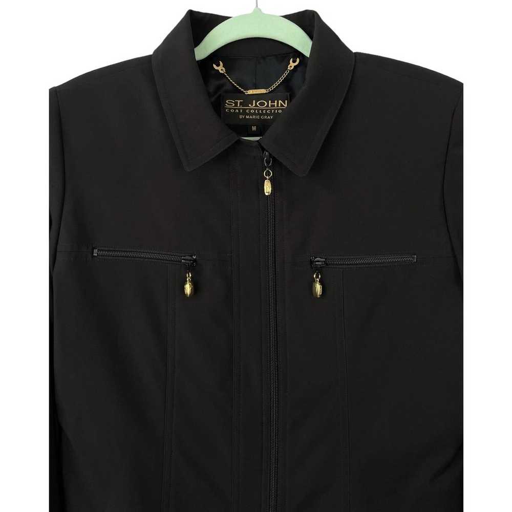 St. John Coat Collection Black Full-Zip Jacket | … - image 3