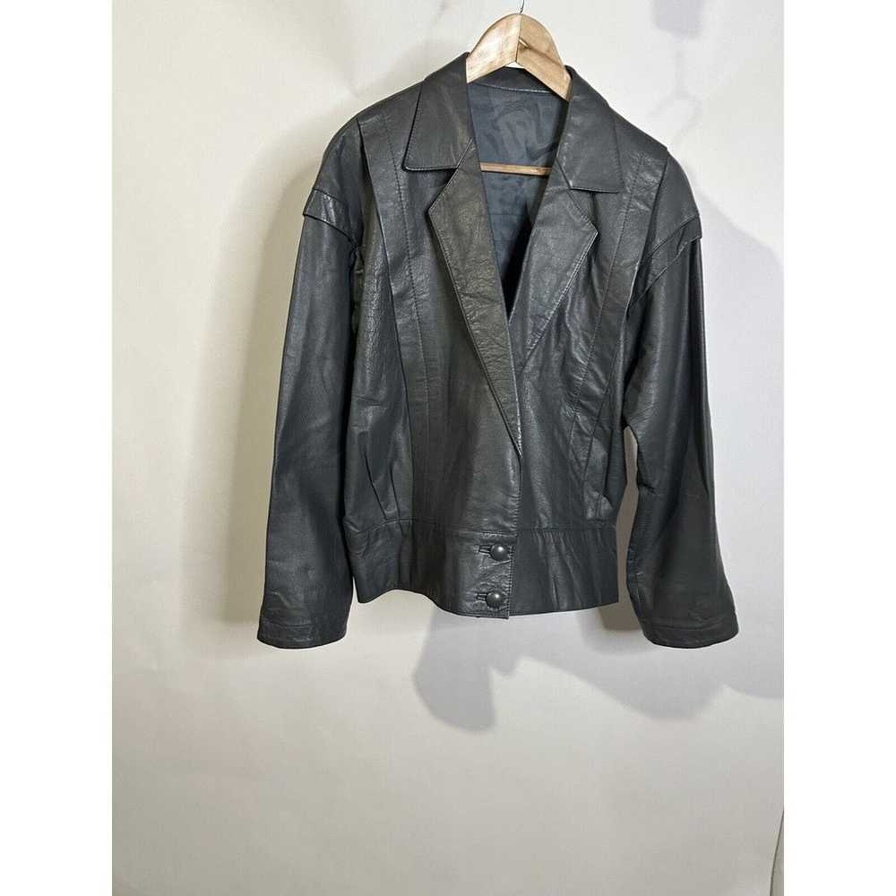 Supreme Gray Leather Womens Bomber Style Jacket/c… - image 1