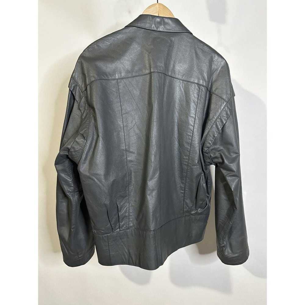 Supreme Gray Leather Womens Bomber Style Jacket/c… - image 2