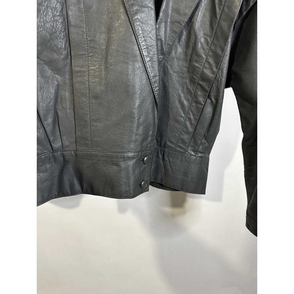 Supreme Gray Leather Womens Bomber Style Jacket/c… - image 4