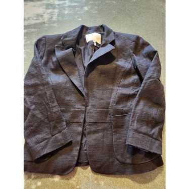 Maje black cotton/linen blend blazer sz 36 - image 1