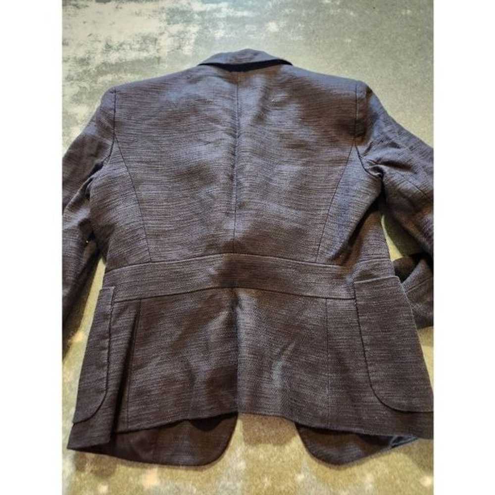 Maje black cotton/linen blend blazer sz 36 - image 4