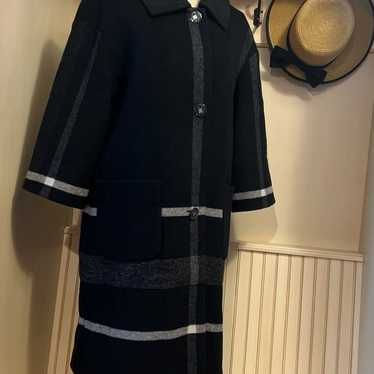 PENDLETON Black Plaid Long Classic Wool Coat Size… - image 1
