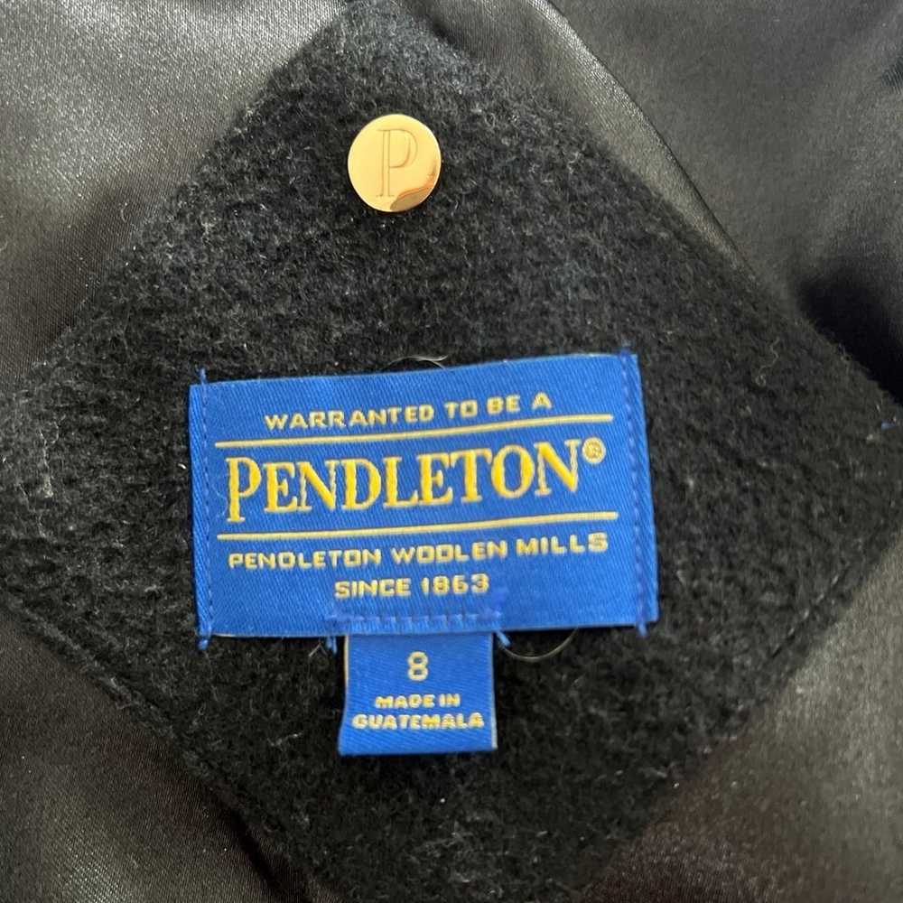 PENDLETON Black Plaid Long Classic Wool Coat Size… - image 9