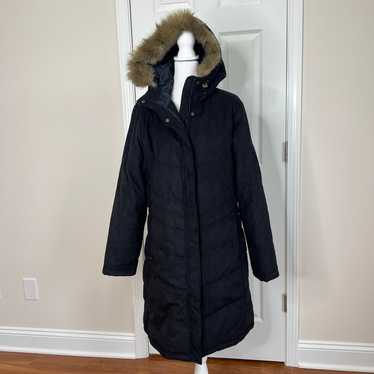 L.L. Bean Microsuede Quilted Hooded Coat