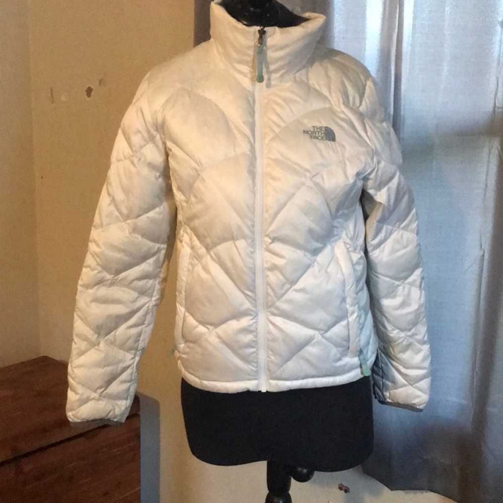 The Northface White Puffer Jacket Short 550 Down - image 1