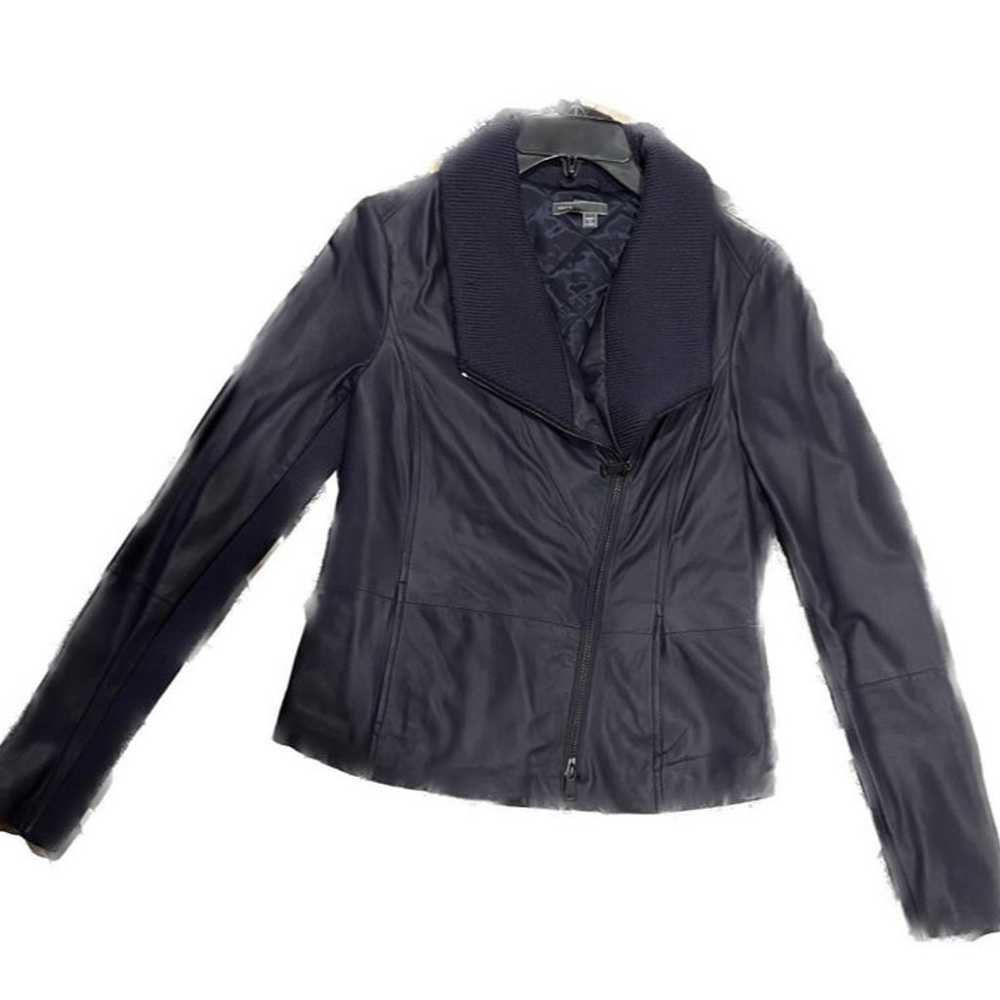 Vince Leather Jacket/ Navy Blue Leather Jacket / … - image 10