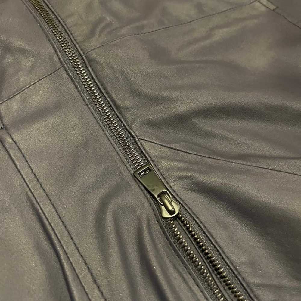 Vince Leather Jacket/ Navy Blue Leather Jacket / … - image 6