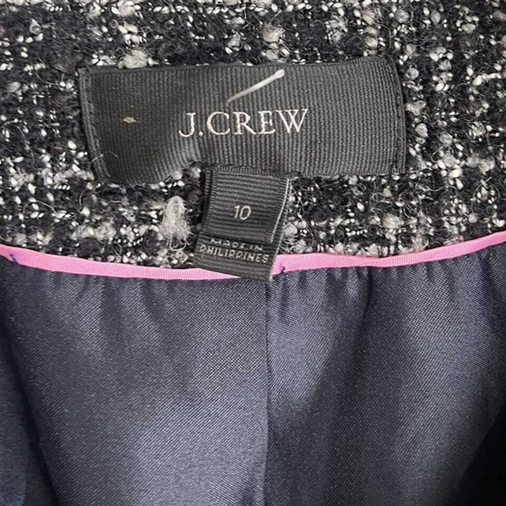 J.Crew Tweed Swing Lady Coat in Raven Black Fring… - image 2
