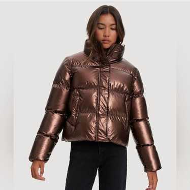 Noize Coco-M cropped brown metallic puffer coat  … - image 1