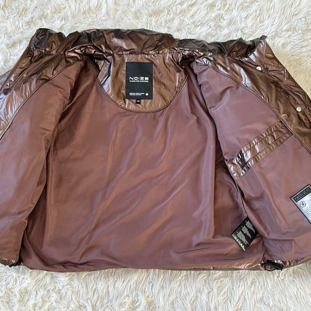 Noize Coco-M cropped brown metallic puffer coat  … - image 7