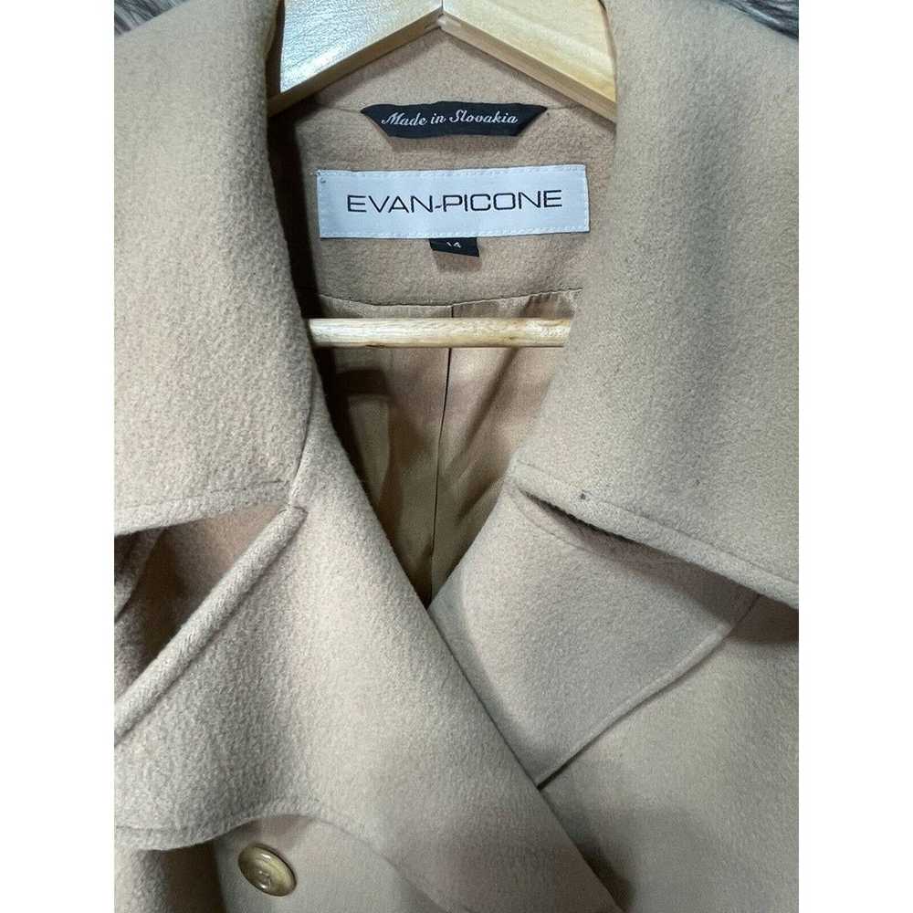 Evan Picone Tan Wool Trench Coat With Beelt Women… - image 6