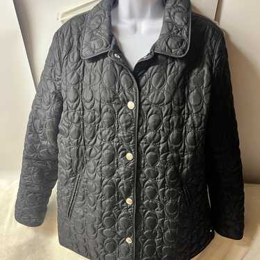 Coach Women’s Signature C Quilted Black Button up… - image 1