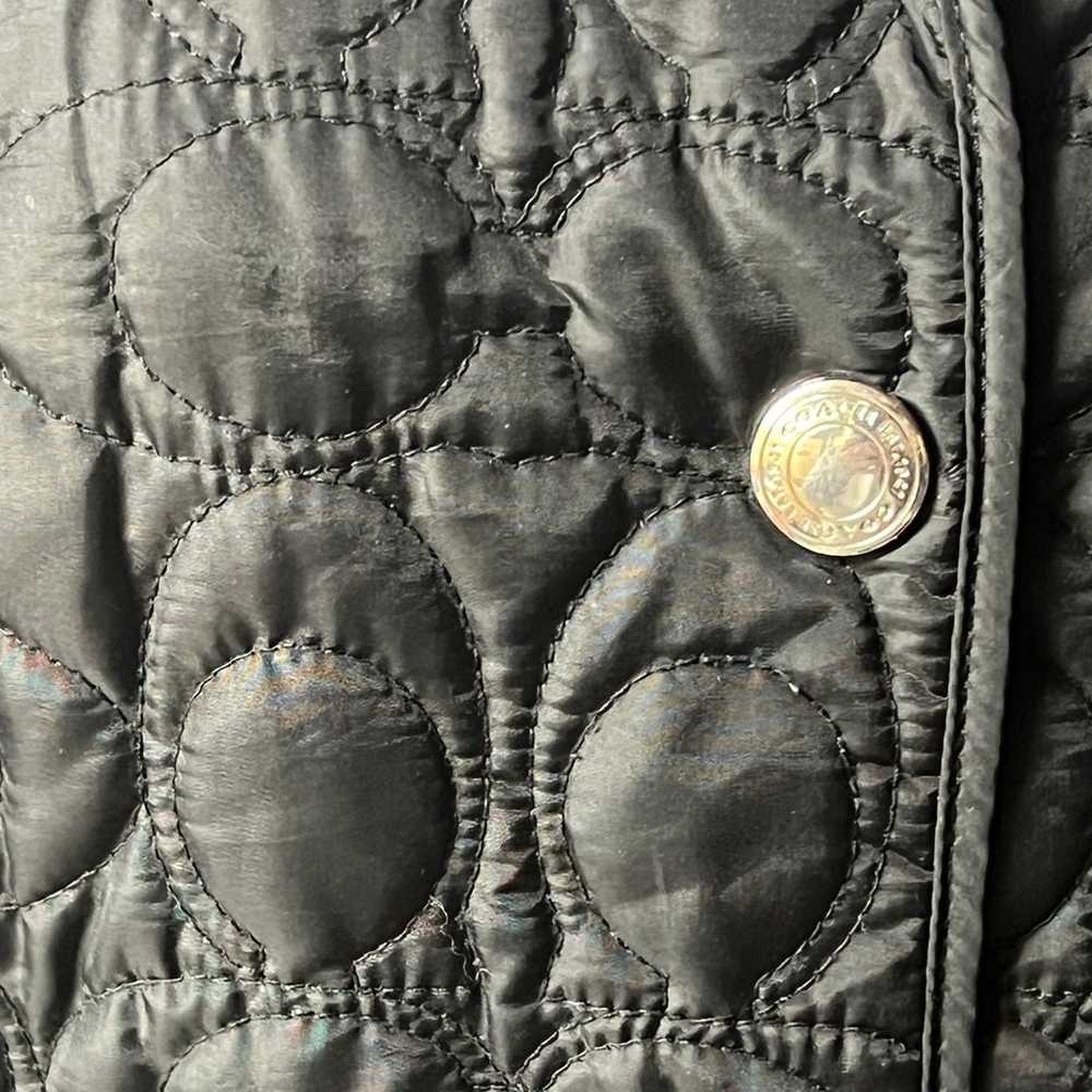 Coach Women’s Signature C Quilted Black Button up… - image 2