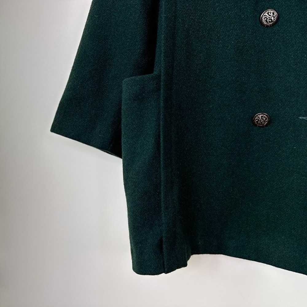 Vintage 90s Dark Green Wool Double Breasted Velve… - image 6