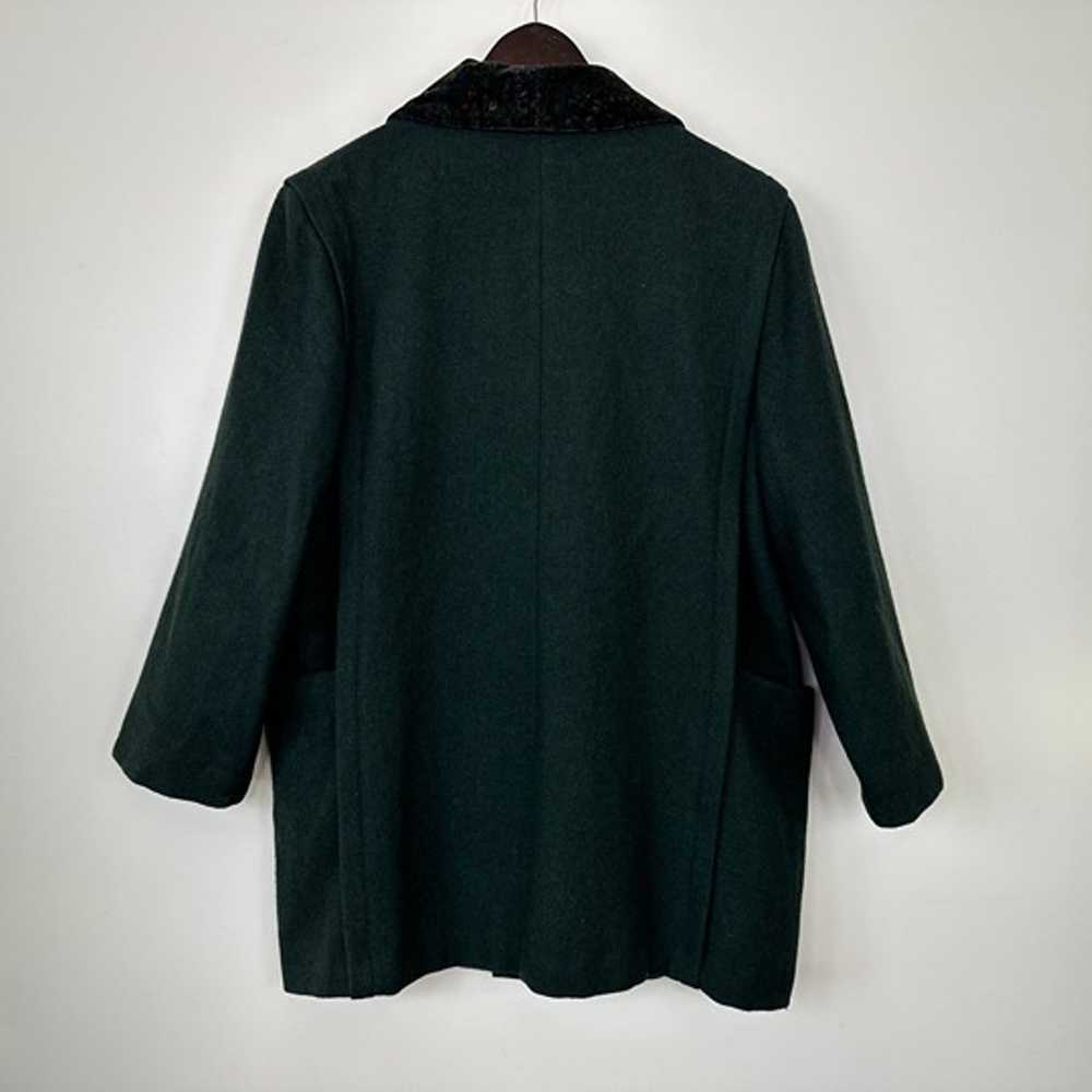 Vintage 90s Dark Green Wool Double Breasted Velve… - image 7
