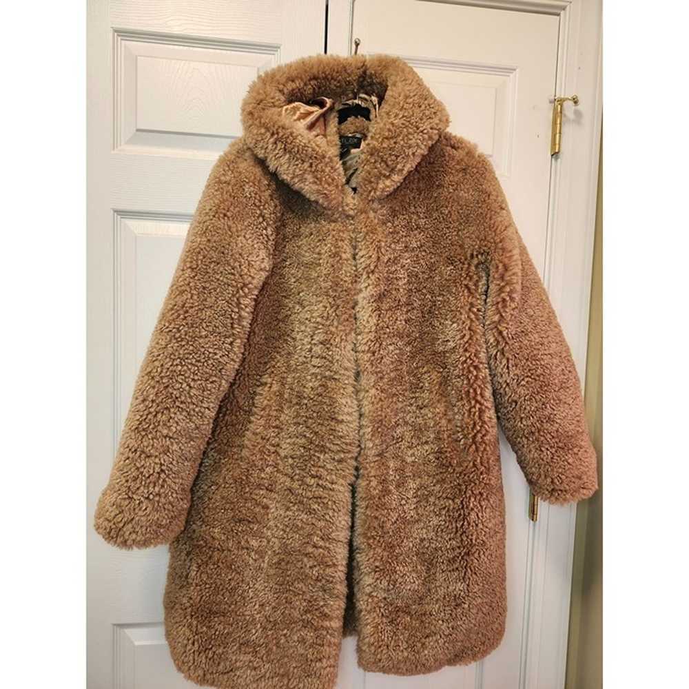Women Rachel Zoe Brown Plush Fuzzy Teddy Bear Hoo… - image 1