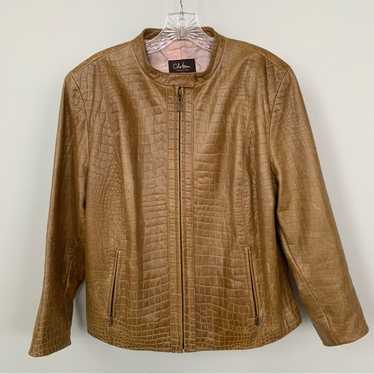 Cole Haan Collection Lambskin Leather Jacket Size… - image 1