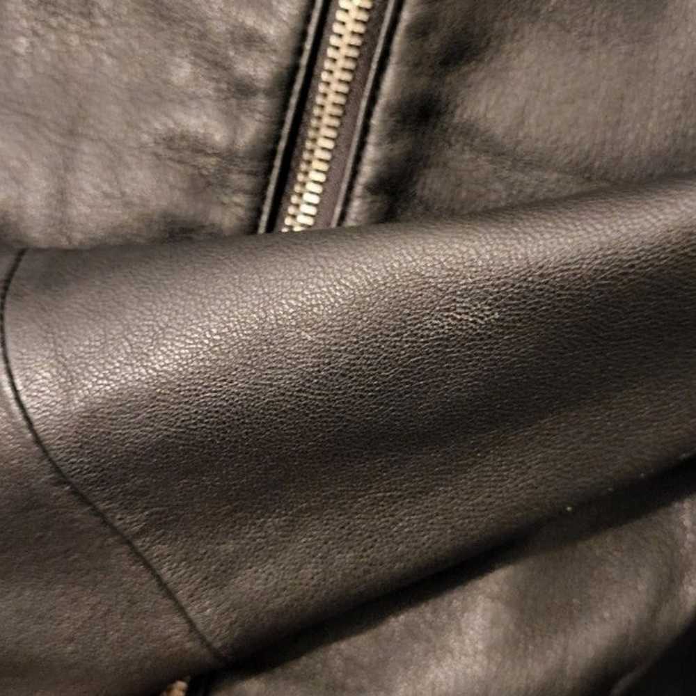 BCBGMaxAzria Genuine Leather Moto Bomber Jacket - image 11