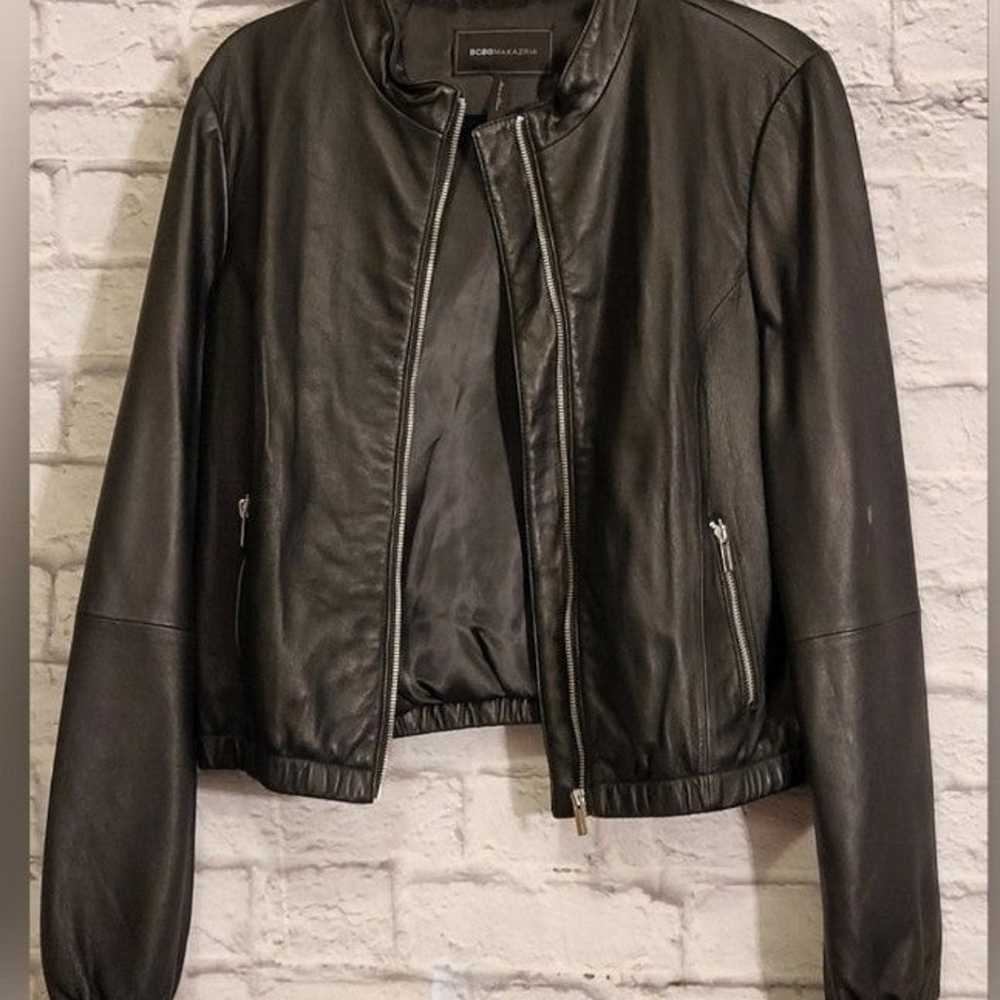 BCBGMaxAzria Genuine Leather Moto Bomber Jacket - image 2
