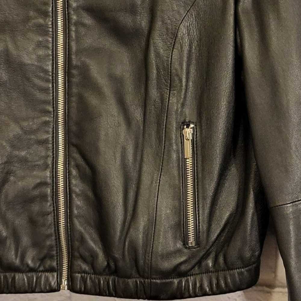 BCBGMaxAzria Genuine Leather Moto Bomber Jacket - image 4