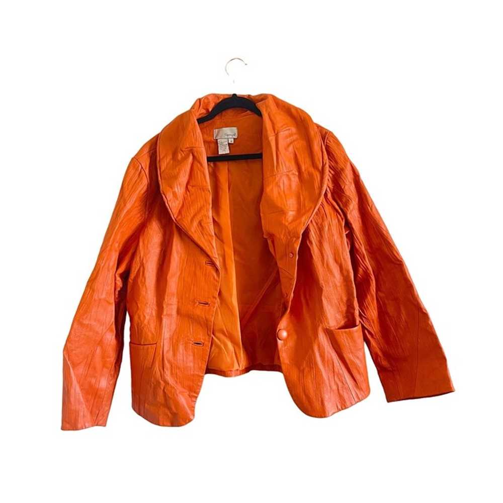 Vintage Spirgel 100% Leather y2k Orange Jacket - image 1