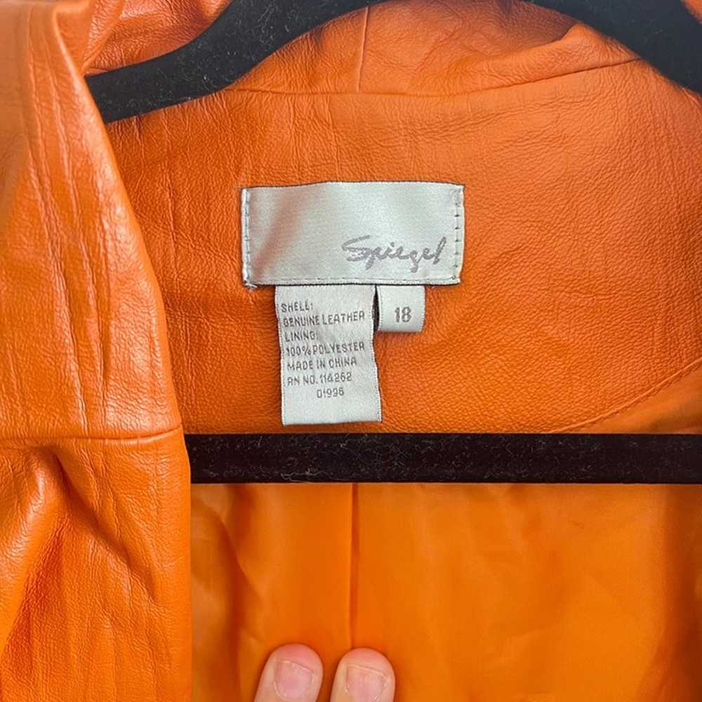 Vintage Spirgel 100% Leather y2k Orange Jacket - image 3