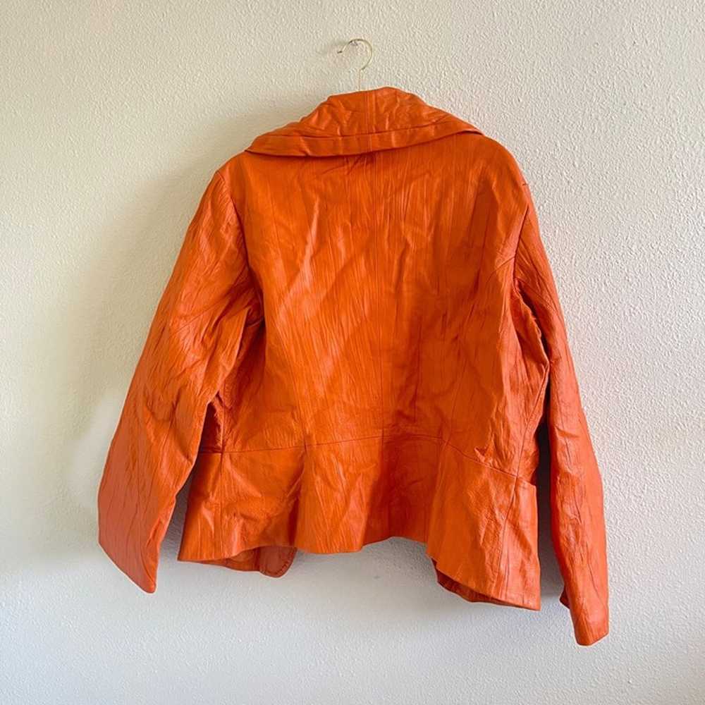 Vintage Spirgel 100% Leather y2k Orange Jacket - image 4