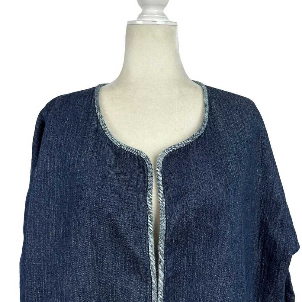 Eileen Fisher Organic Cotton Blue Chambray Denim … - image 6