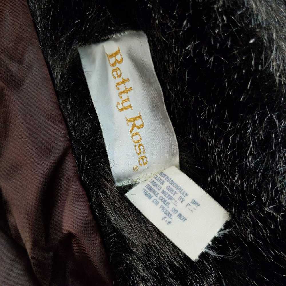 Vintage Betty Rose Womens Faux Fur Coat Button Up… - image 11