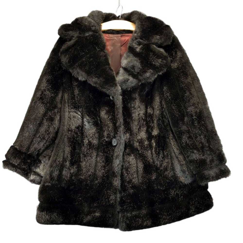 Vintage Betty Rose Womens Faux Fur Coat Button Up… - image 1