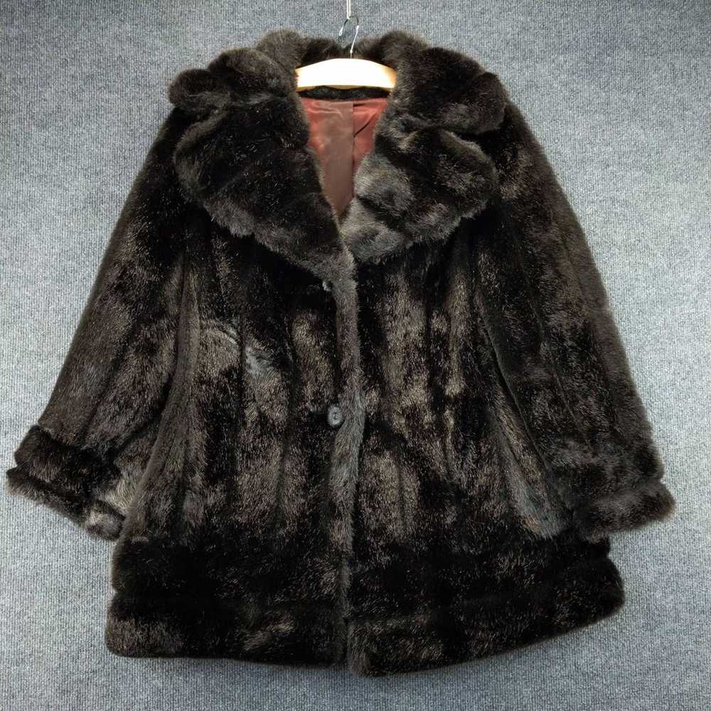 Vintage Betty Rose Womens Faux Fur Coat Button Up… - image 2