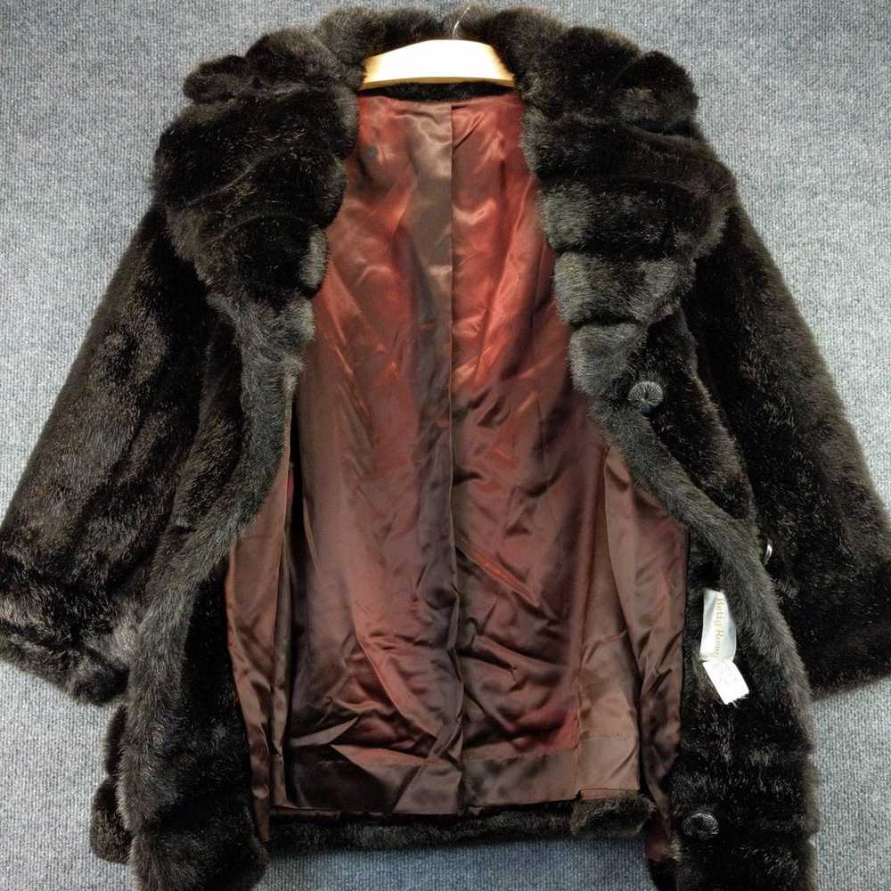 Vintage Betty Rose Womens Faux Fur Coat Button Up… - image 4