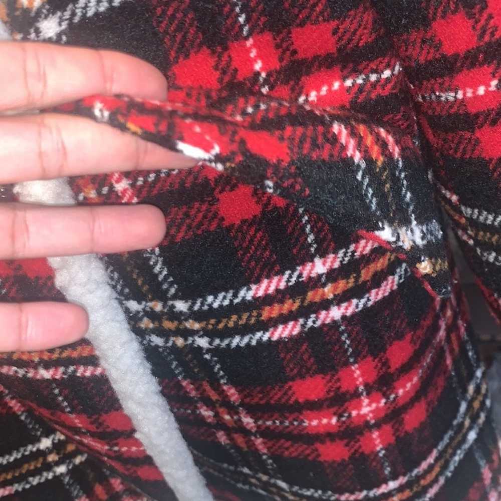 French connection red plaid pea coat size XL - image 4