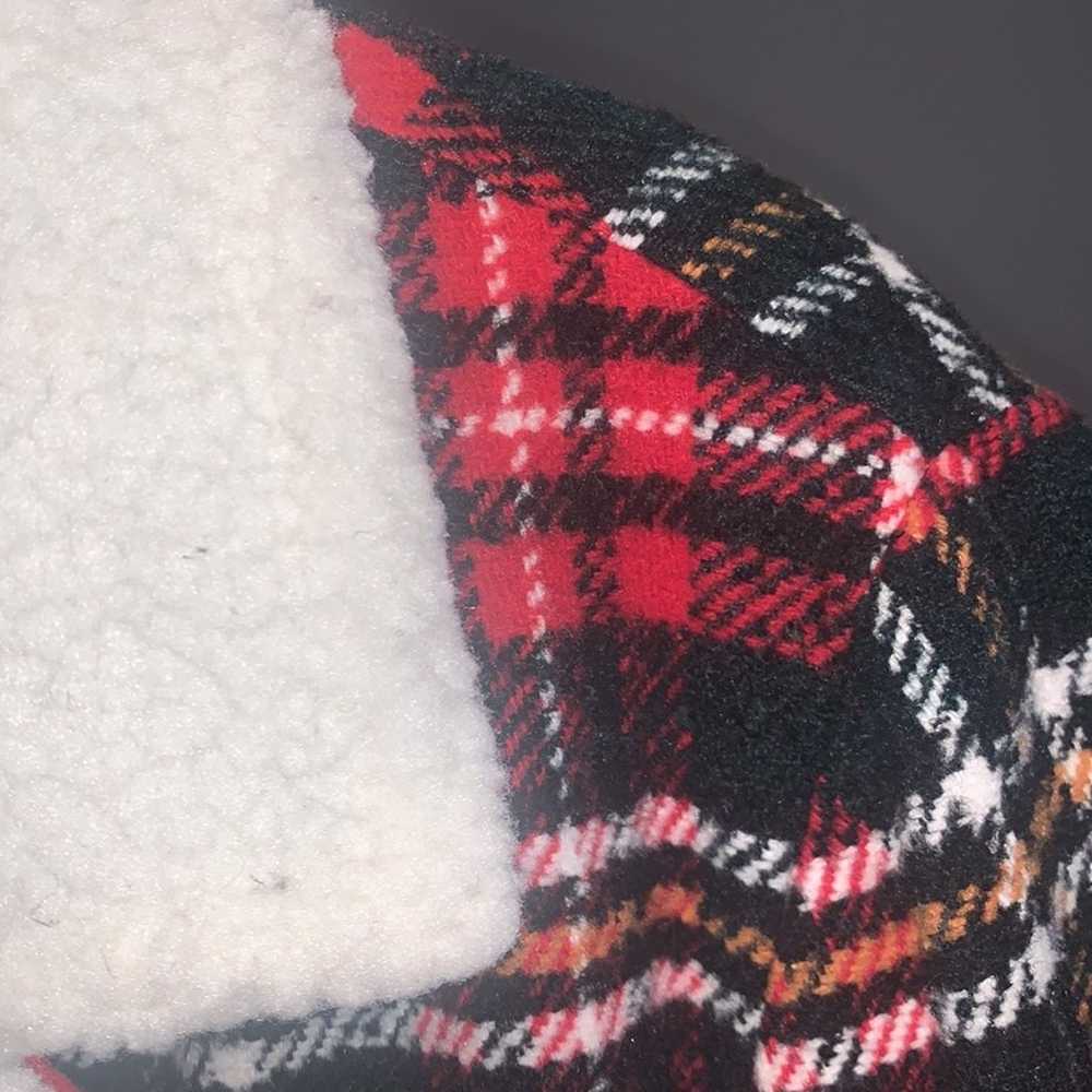 French connection red plaid pea coat size XL - image 5