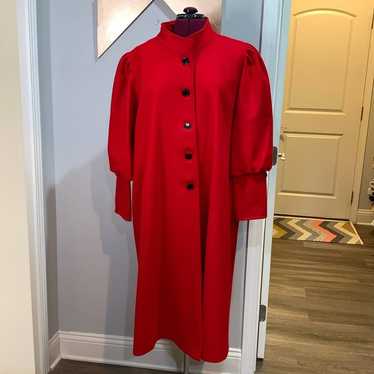 Vintage Lady Suzette women’s long, red peacoat - image 1