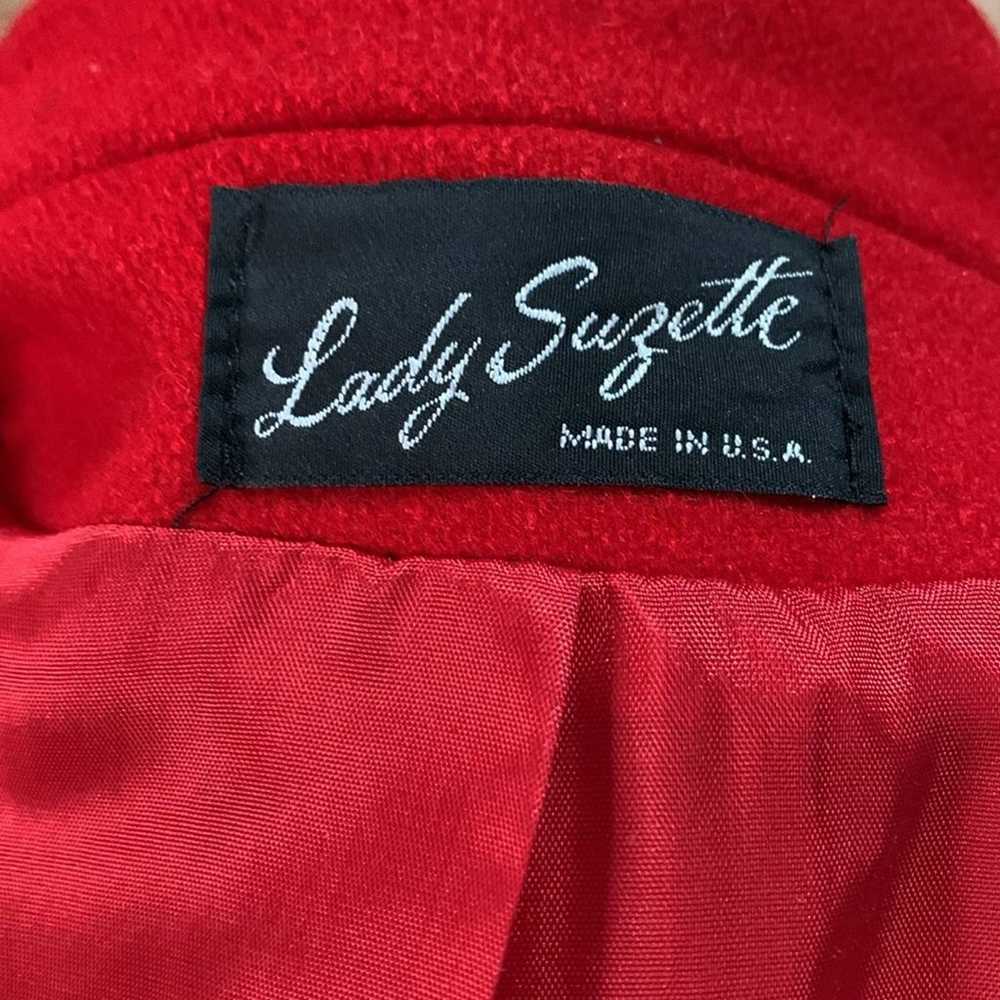 Vintage Lady Suzette women’s long, red peacoat - image 8