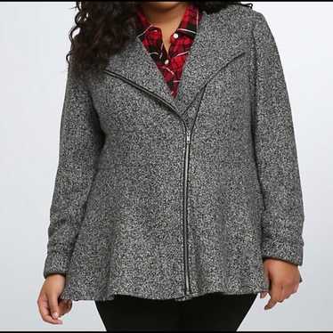 Torrid fit & flare gray tweed jacket coat 3x 22/24 - image 1