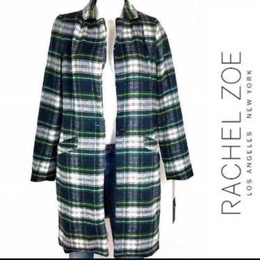 Rachel zoe wool plaid coat